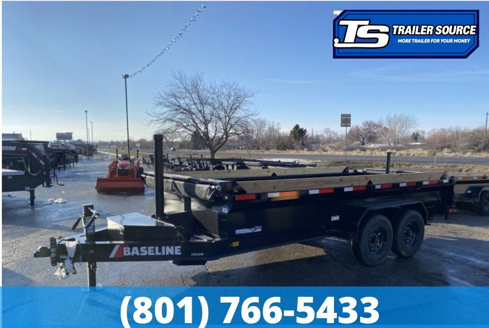 7x14 Diamond C Baseline HDU 208 Dump Trailer - 24" Sides - 16K GVWR Board Brackets