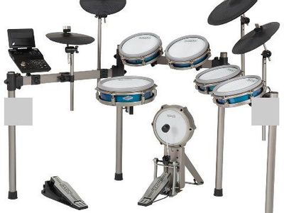 Simmons Titan 70 6-Piece Electronic Drum Kit with Mesh Heads & 4 Cymbals - Studio Sound, Full-Size Rack