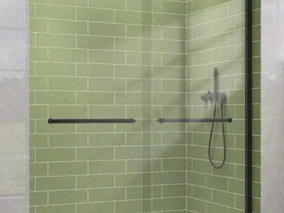 NEW IN BOX: Getpro 60" Deluxe Double Sliding Shower Door (Matte Black)