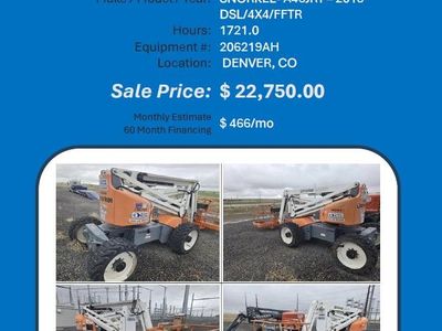 Boom lift Snorkel A46JRT DSL 4x4 1721 hrs 2018 in Denver CO 22750K