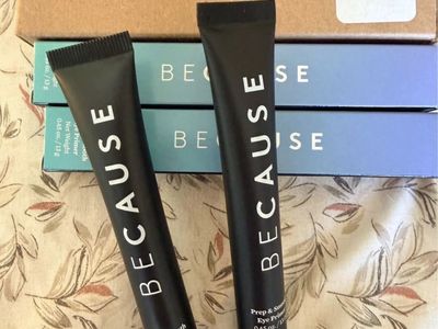 Set of 2 Because Cosmetics Prep & Smooth Eye Primer 0.45 oz Sheer