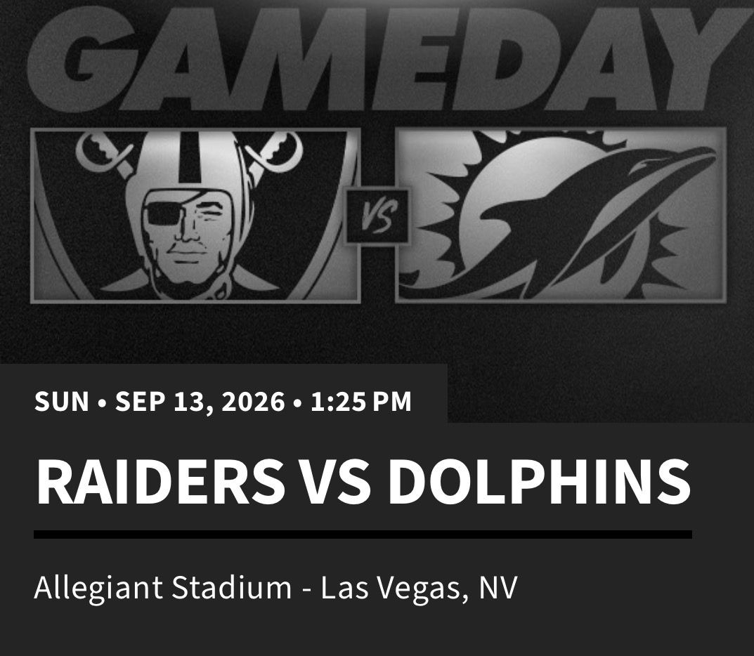 Raiders Tickets, Sec 222, Row 1.