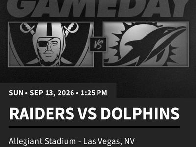 Raiders Tickets, Sec 222, Row 1.