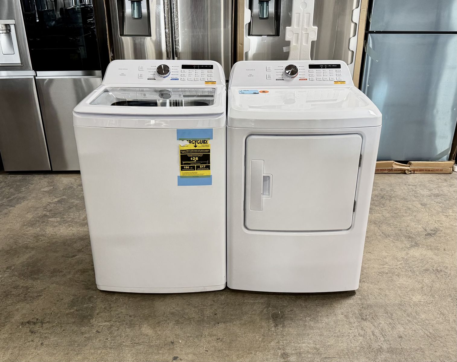 INSIGNIA WASHER AND DRYER SET WITH WARRANTY
