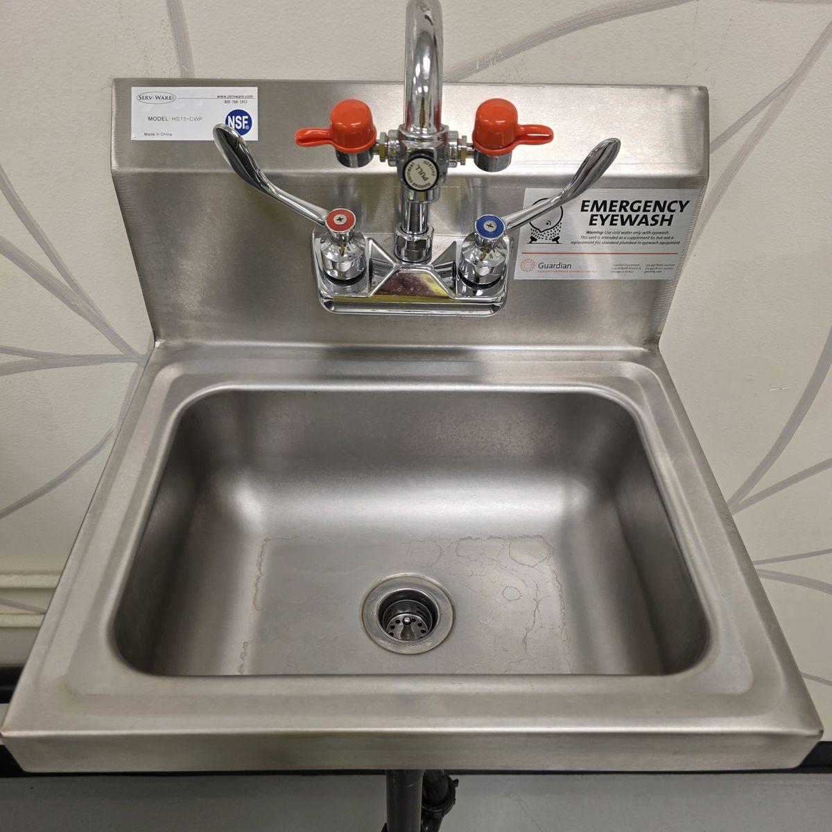Hand Wash Sink with Eyewash Faucet