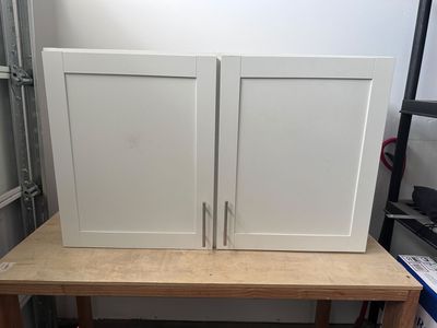 White Shaker Style Upper Kitchen Cabinet - 39"W x 12"D x 24"H with Shelf