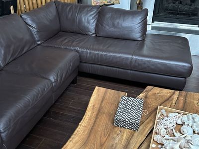 Full grain leather sofa