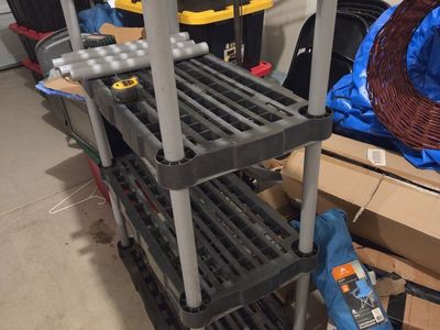 4-Tier Heavy Duty Black Plastic Storage Shelving Unit55 tall 18 wide 36 long have 2 40each