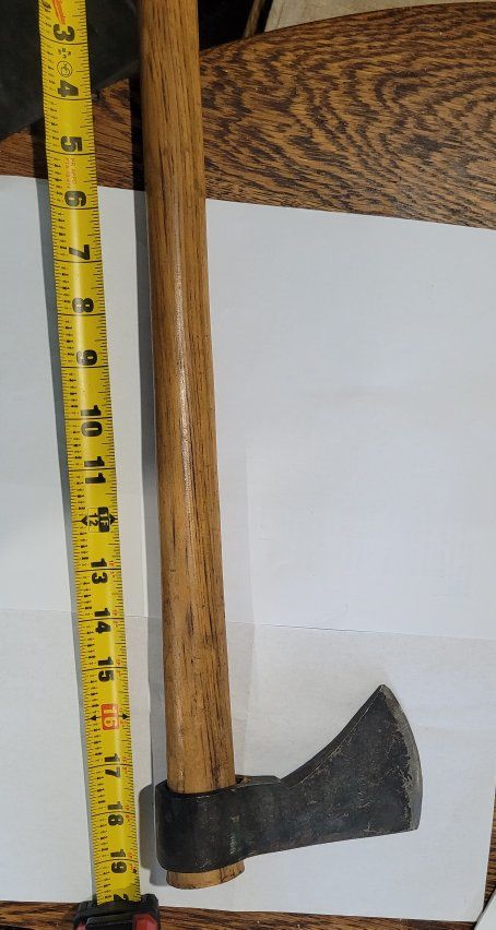 Vintage Hand Forged Hatchet Axe 19" Wood Handle