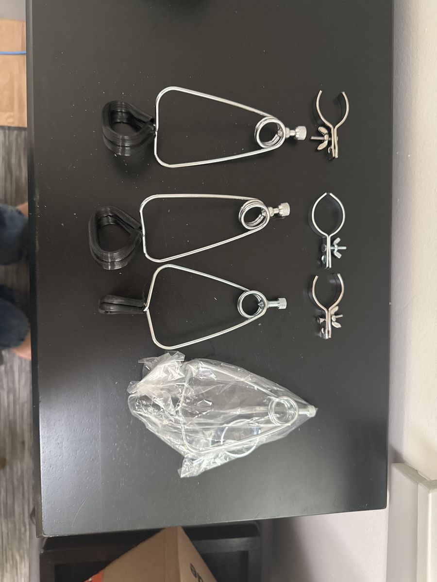 New & Used Lab Clamps, Condenser Holders & Flask Clamps - Assorted Set for Laboratory Use