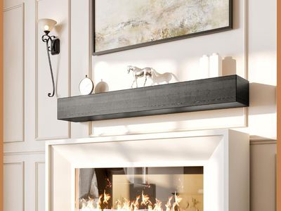 Avana Farmhouse Fireplace Mantel - Handcrafted Wood, 72" x 8" x 5" - Espresso Finish