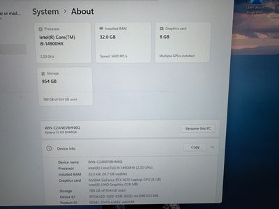 2026 MSI Katana 15 HX, 32gb, 5070, i9-14900h