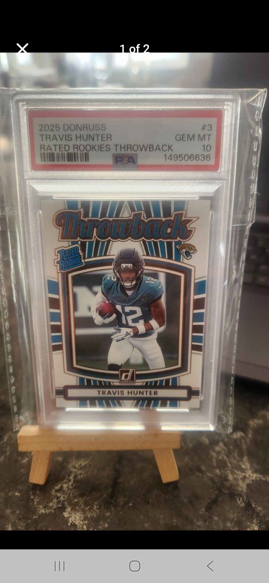 2025 Donruss Travis Hunter Rated Rookies Throwback #3 PSA 10 Gem Mint