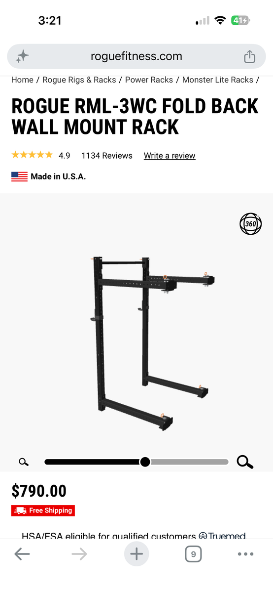 Rogue foldable squat rack and weights