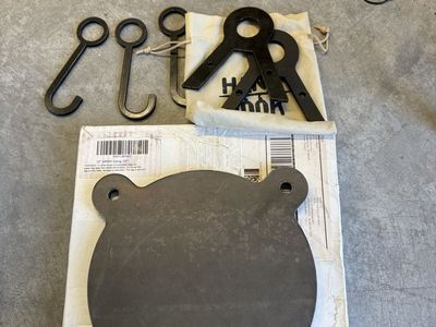 AR500 10" Gong 1/2" Steel Target Shooting Kit with Hooks