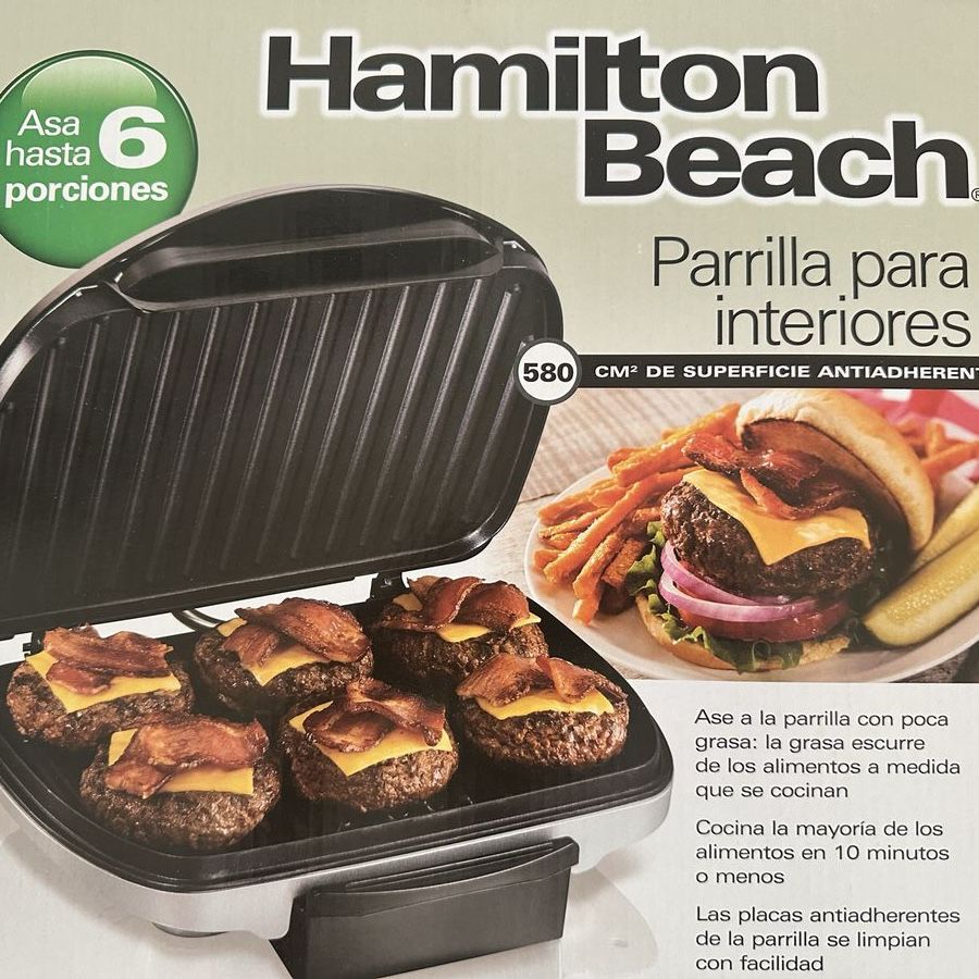 Hamilton Beach Indoor Grill - 6 Servings, Nonstick Surface, Easy Clean