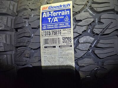315/75r16 bfgoodrich all terrain ko2