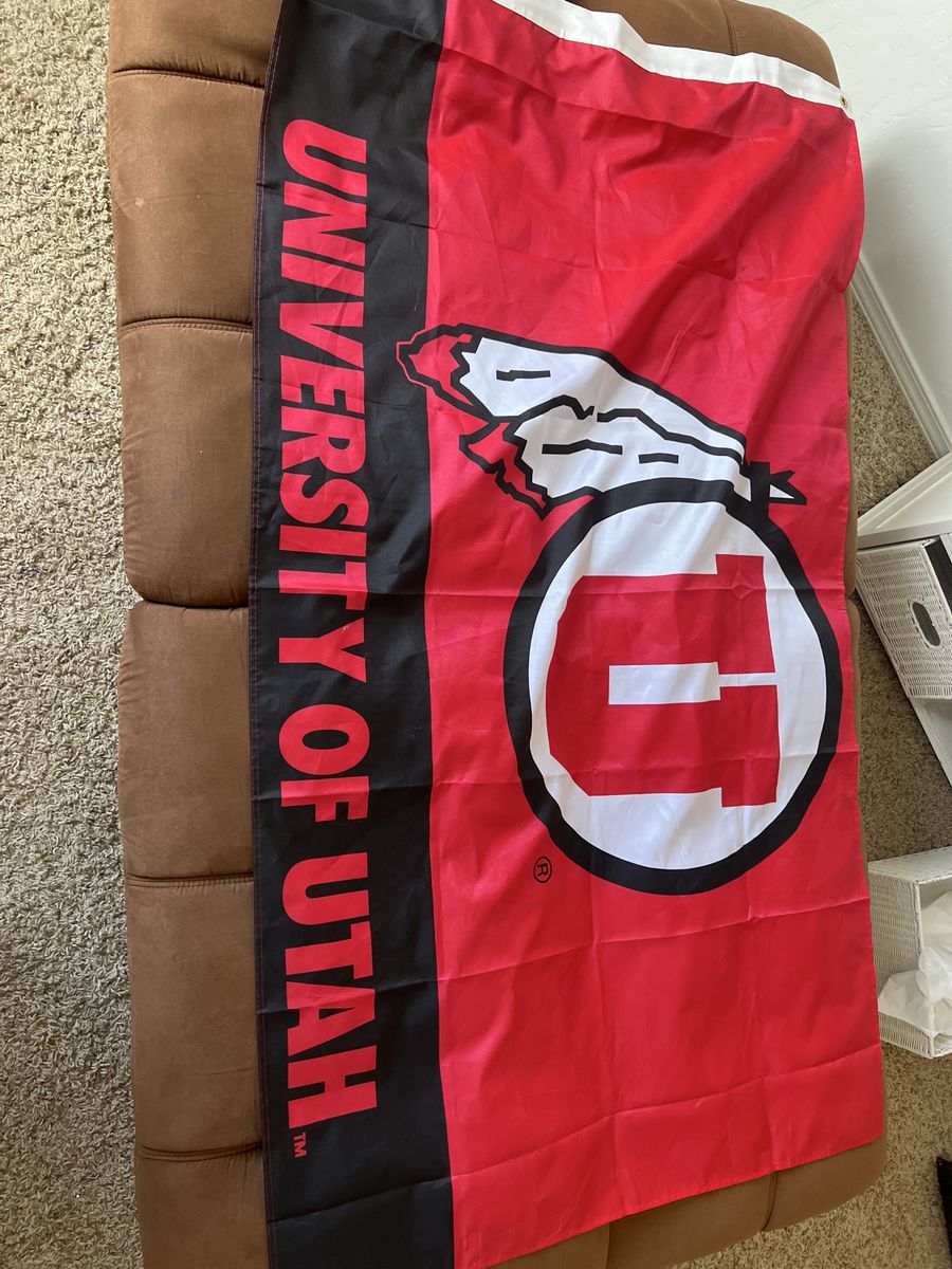 University of Utah Utes NCAA Flag Red Black White College Sports Banner
