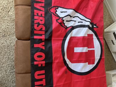 University of Utah Utes NCAA Flag Red Black White College Sports Banner