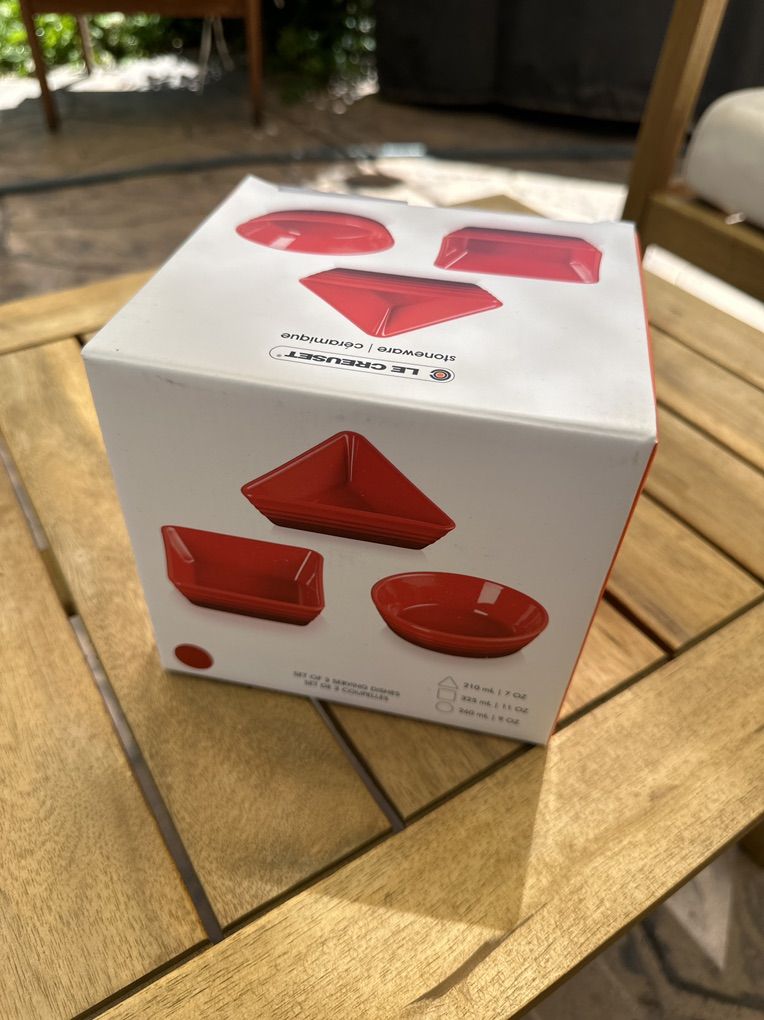 Le Creuset Set Of 3 Tapas Dishes - Red/Cerise