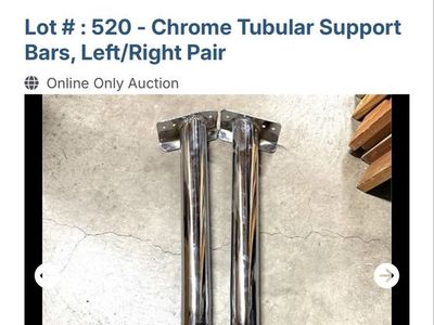 Chrome Tubular Support Bars, Left/Right Pair - Heavy Duty Welded 3 Hole Mounting Plates