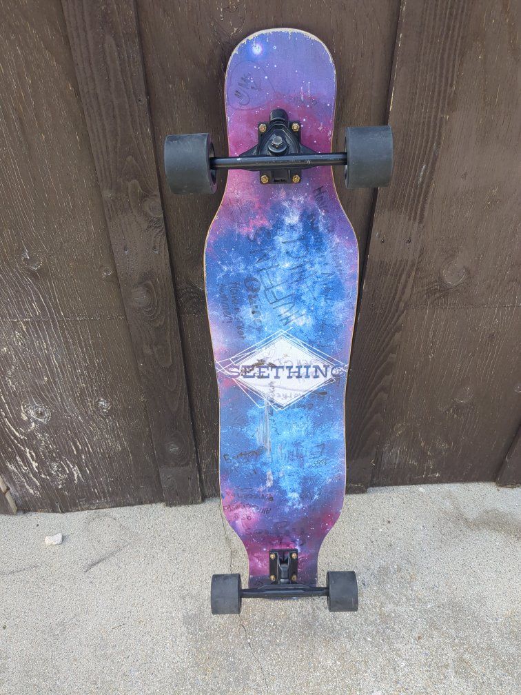 Seething drop-through nebula/galaxy cruiser longboard 