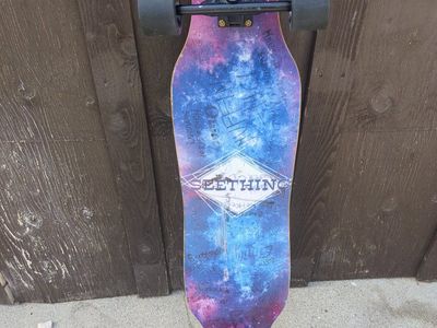 Seething drop-through nebula/galaxy cruiser longboard