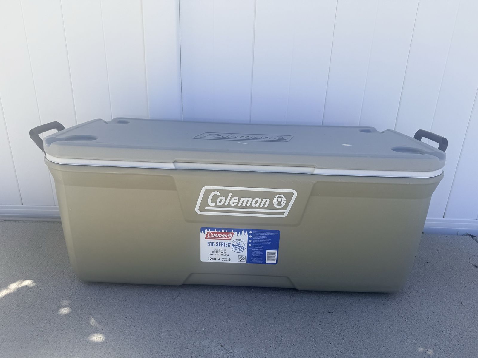 150QT Coleman 316 Series Hard Chest Cooler Insulated Silver Ash 45x20x18.5