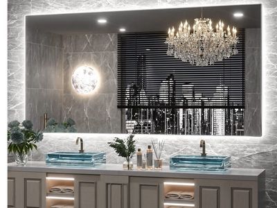 Brand new 60x30 LED lighted Backlit Bathroom Mirror with Anti-Fog, dimmable three colors, tempered glass