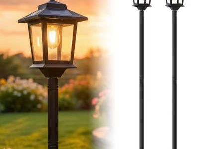 2 Pack 63-inch Solar Lamp Post Lights - New in Box