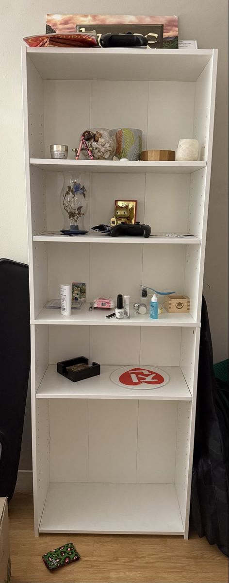White Tall Bookshelf - 5-Tier Storage Display Unit