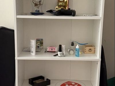 White Tall Bookshelf - 5-Tier Storage Display Unit