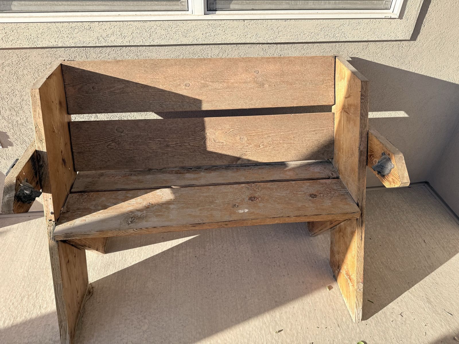 Wooden Outdoor Bench - Solid Wood Construction,