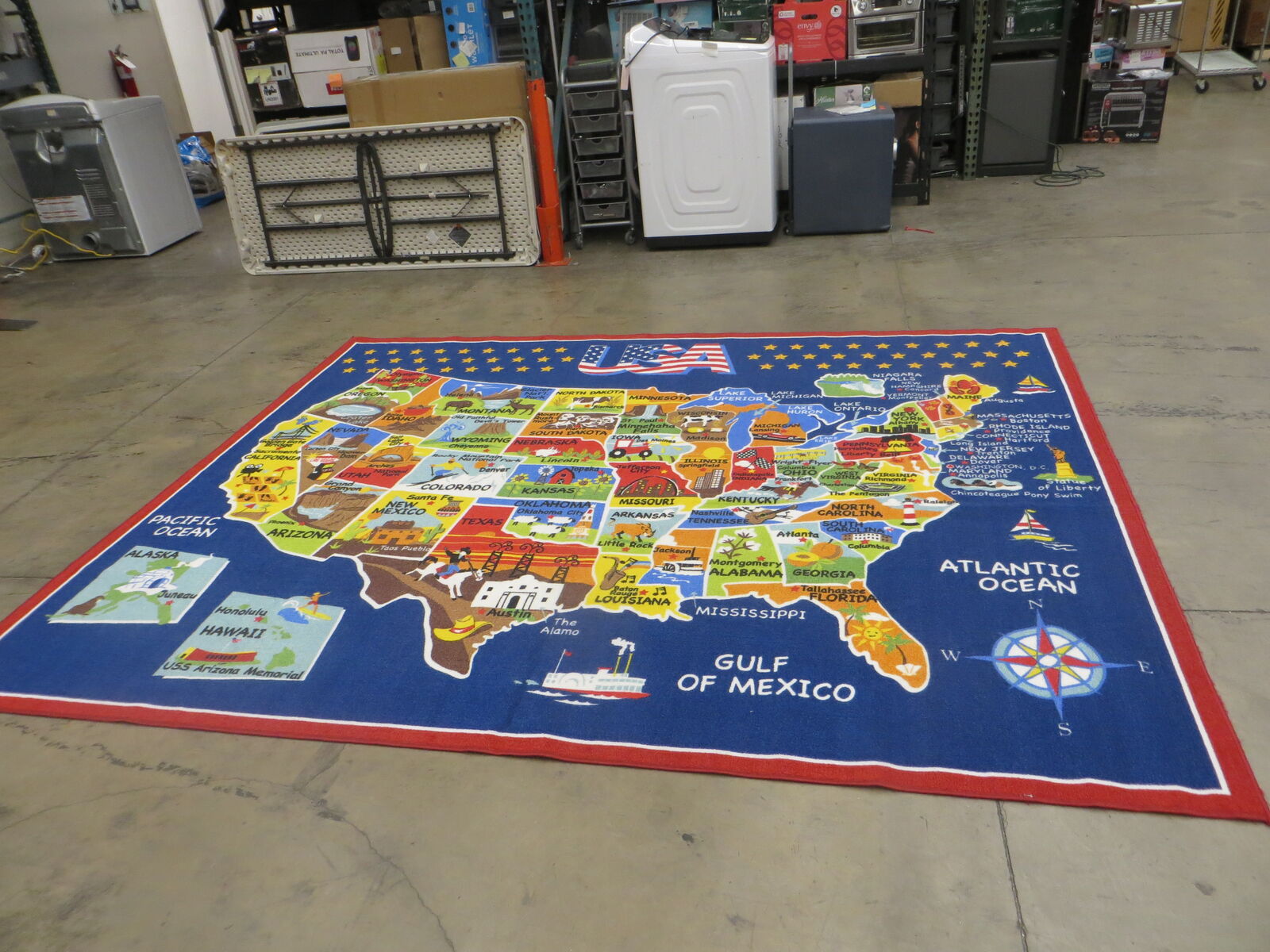 GA USA Map 7 x 10 Area Rug 1085764 #104784