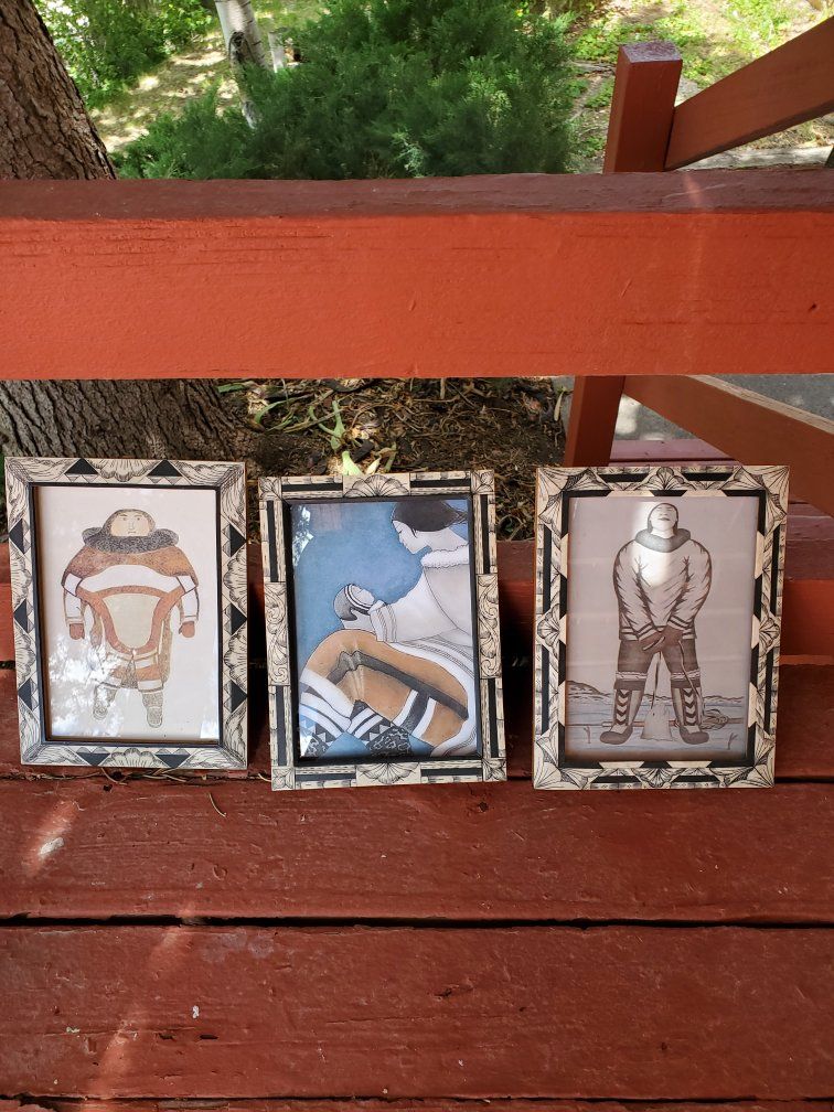Antique / Vintage scrimshaw art frames