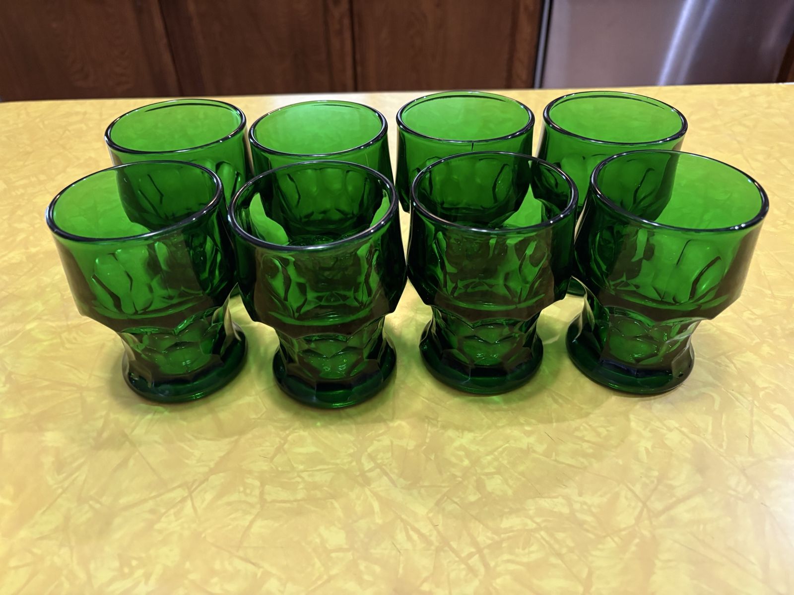 Vintage Anchor Hocking Forest Green Glass Tumbler Set of 8