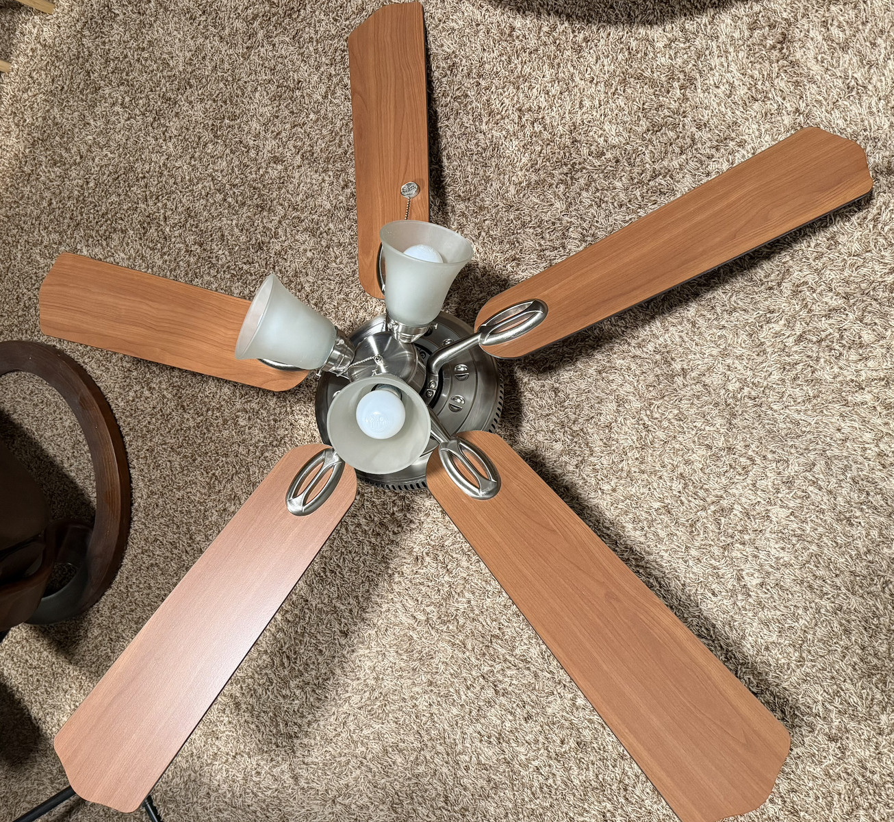 Hampton Bay 52" Brushed Nickel Ceiling Fan with Light Kit
