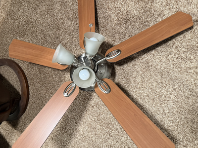 Hampton Bay 52" Brushed Nickel Ceiling Fan with Light Kit