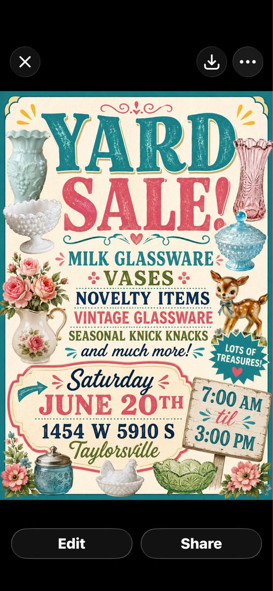 Home decor and dishes yard sale