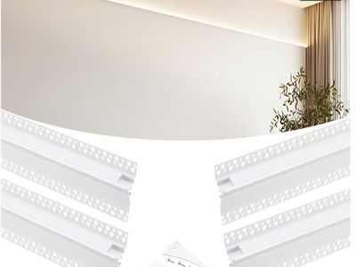 4Pack 6.6ft/2M Wall Washer LED Strip Light Diffuser Aluminum Channel, Trimless Recessed Wall Aluminum LED Profile with Milky Dif