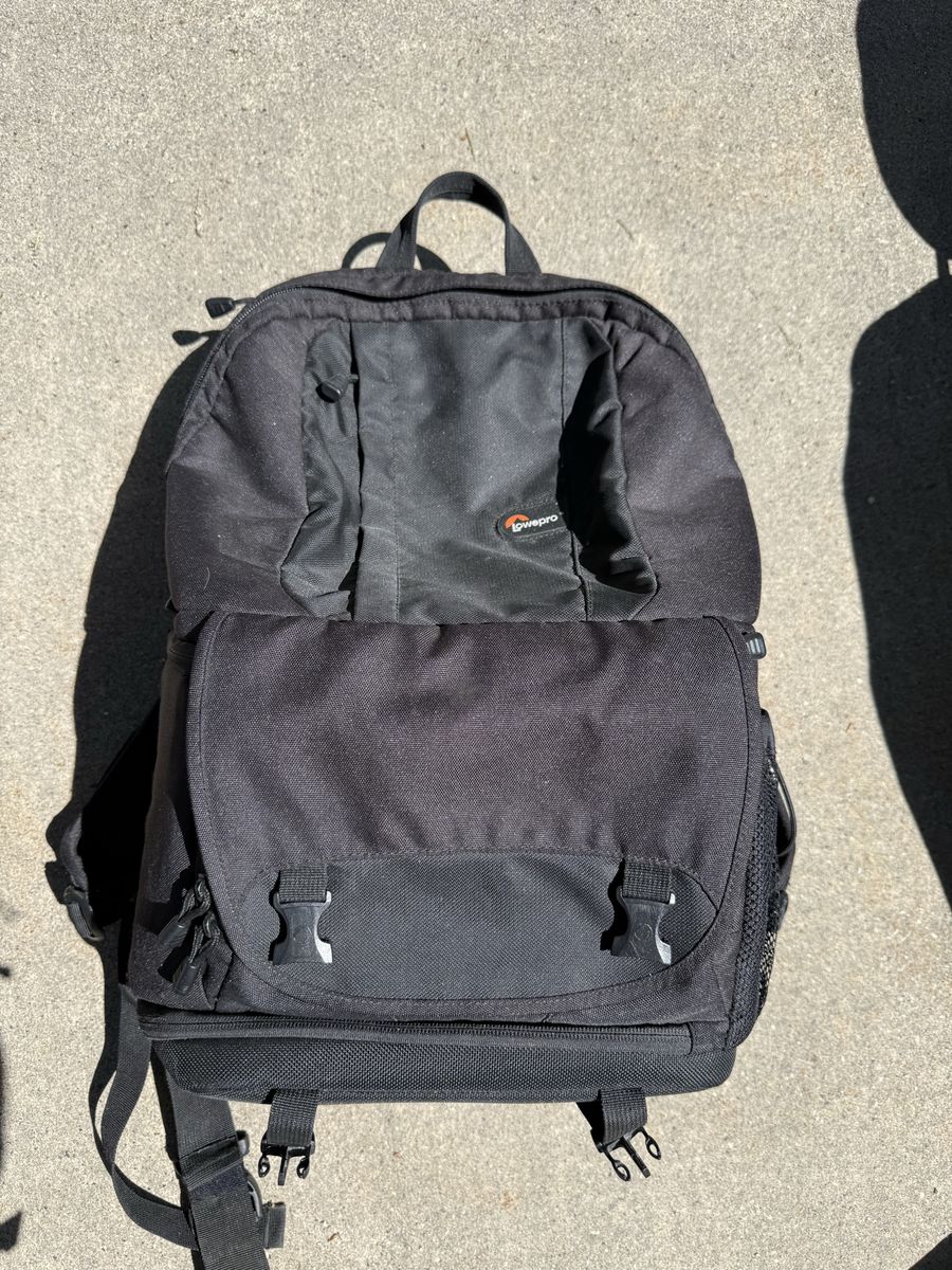 Lowepro Black Camera Backpack with Adjustable Straps & Multiple Pockets