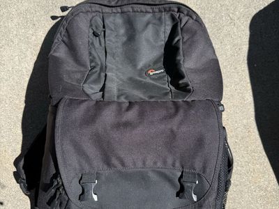 Lowepro Black Camera Backpack with Adjustable Straps & Multiple Pockets