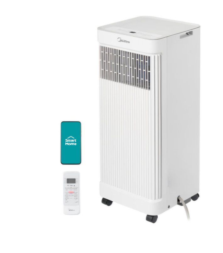 Midea 10,000 BTU ASHRAE (7,100 BTU SACC) Portable Air Conditioner, Smart Control, Cools up to 300 Sq. Ft., with Dehumidifier & F