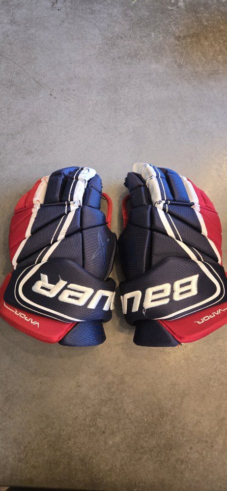 Bauer Vapor x900 Senior 14" Hockey Gloves - Red, White, & Blue - Excellent Condition