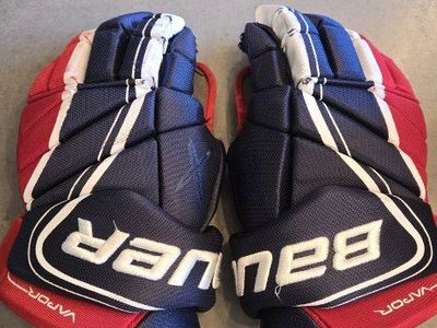 Bauer Vapor x900 Senior 14" Hockey Gloves - Red, White, & Blue - Excellent Condition
