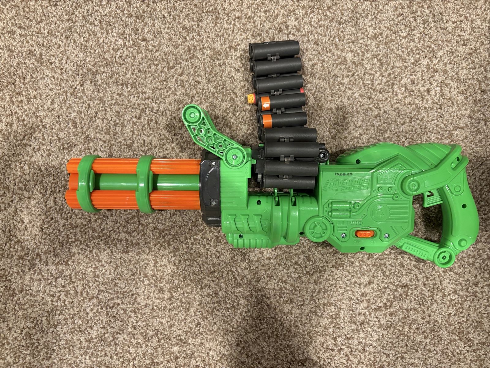 Adventure Force Blaster Green Toy Gatling Gun with Dart Belt