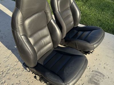 C6 Corvette 2008 Black Leather Powered Heated Airbag Seats 11K Miles C3-C6 Compatible