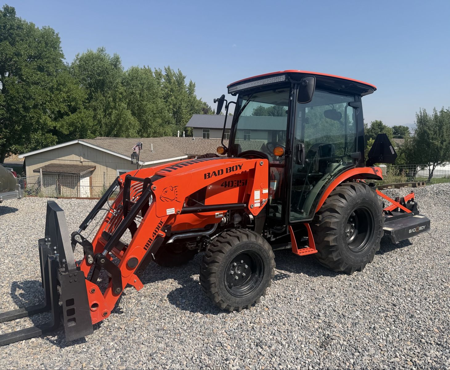 2025 Bad Boy 4035H Compact Utility Tractor with cab and implements