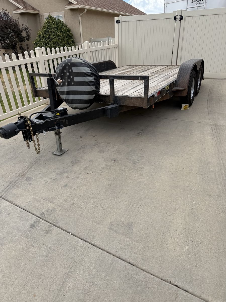 Big Bubbas Utility Trailer, Dual Axle, Wood Deck with Spare Tire, 12 foot