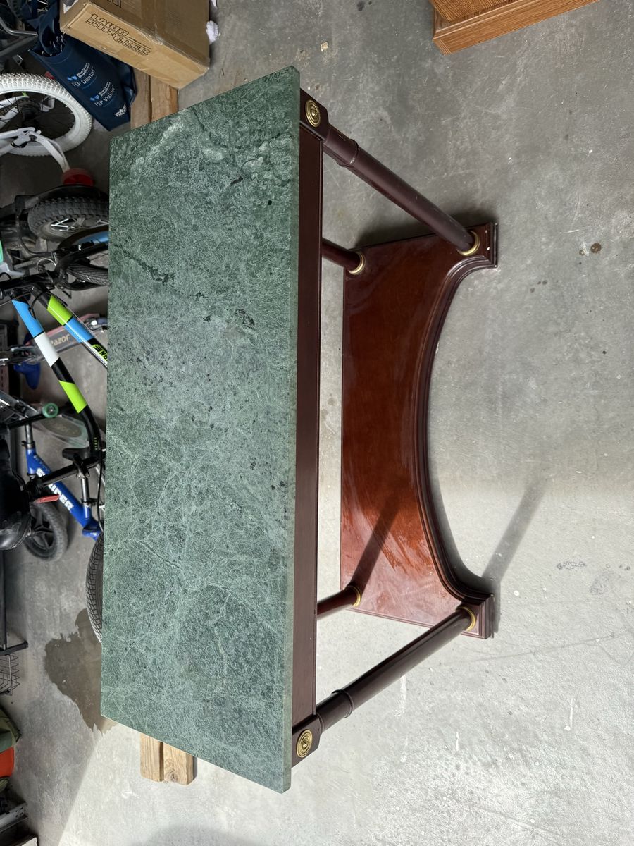 Green Marble Entry Table.